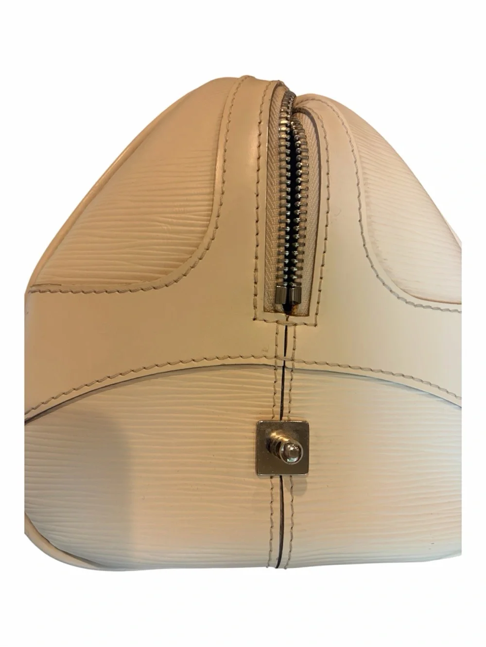 Louis Vuitton Bowling Montaigne PM, ivory, epi leather, handbag crossbody